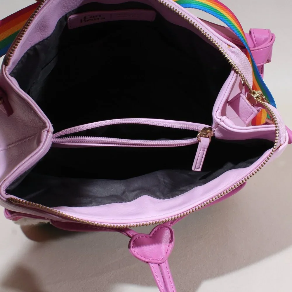 Danielle Nicole Care Bears Cheer Bear Pink Rainbow Convertible Backpack & Bag - Picture 11 of 13